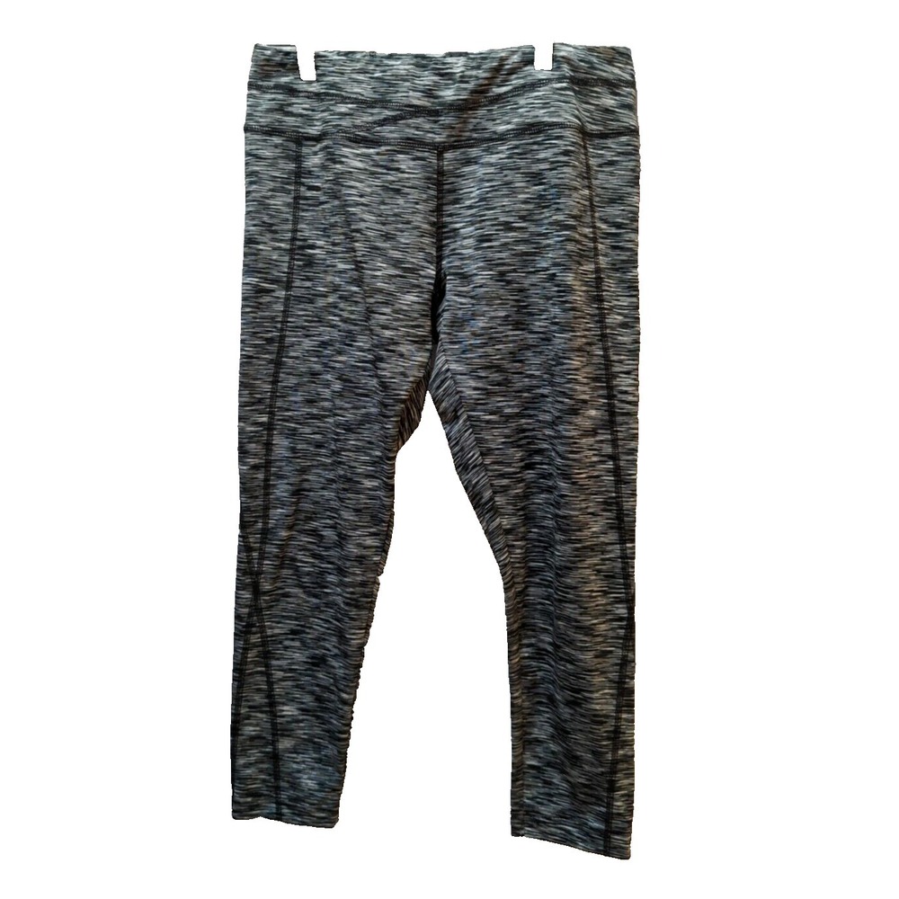 Athletic collection black white heathered capri leggings Small Medium M stretch